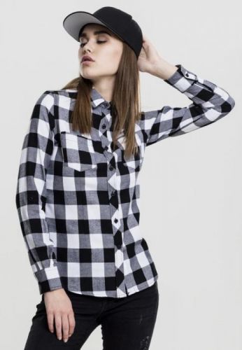 Ladies Turnup Checked Flanell Shirt blk/red L