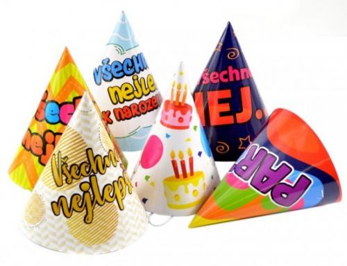 MFP Klobouček karnevalový, papírový - 16 cm - 6 ks - 1042019