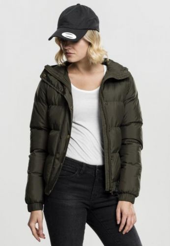 Ladies Hooded Puffer Jacket black L