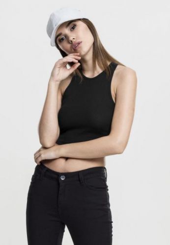 Ladies Cropped Rib Top black L