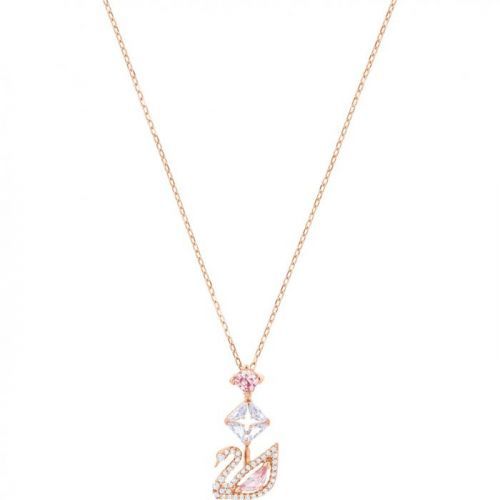 Swarovski Dazzling Swan Y Necklace, Multi-colored, Rose-gold tone plated