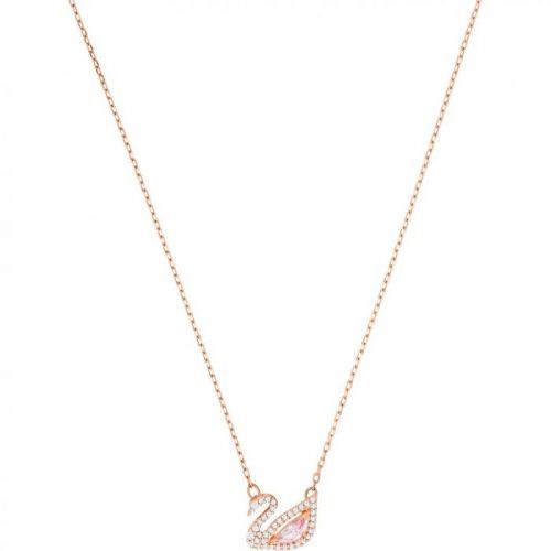 Swarovski Dazzling Swan Necklace, Multi-colored, Rose-gold tone plated