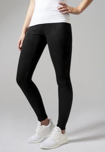 Ladies Imitation Suede Leggings black L