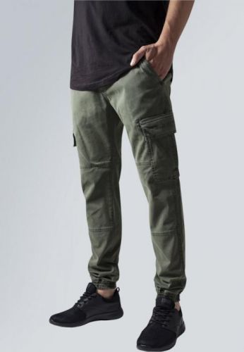 Washed Cargo Twill Jogging Pants black 38