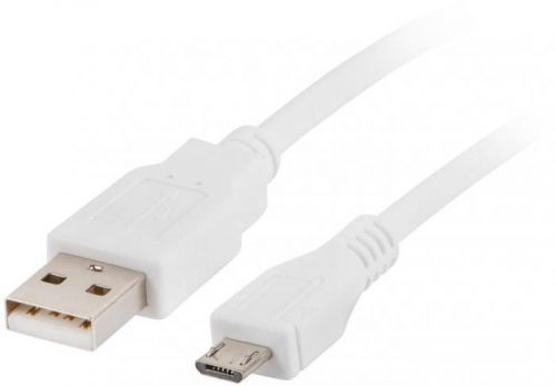 NATEC LANBERG Kabel USB 2.0 AM/Micro, 1m, bílý (CA-USBM-10CC-0010-W)