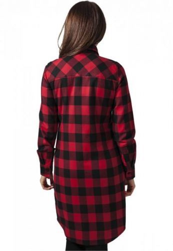 Ladies Checked Flanell Shirt Dress blk/red XL