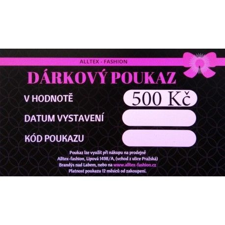 Poukaz v hodnotě 500 Kč