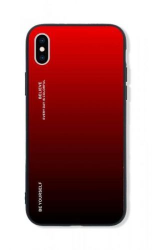 Kryt TopQ LUXURY iPhone XS pevný duhový červený 48882