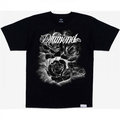 triko DIAMOND - Giant Script Blossom S/S Black (BLK) velikost: S