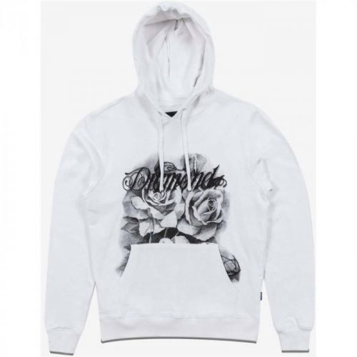 mikina DIAMOND - Giant Script Blossom Hoodie White (WHT) velikost: S