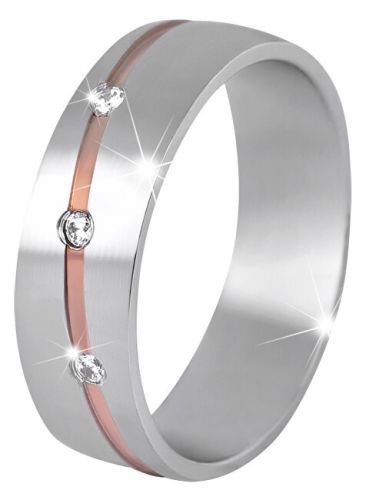 Beneto Dámský bicolor snubní prsten z oceli SPD07 49 mm
