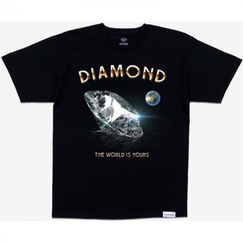 triko DIAMOND - World Is Yours S/S Black (BLK) velikost: S