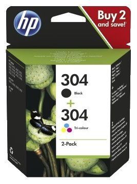 HP 304 Ink Cartridge Combo 2-Pack, 3JB05AE