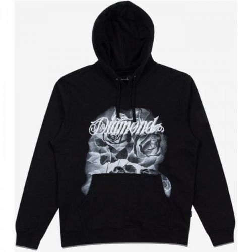 mikina DIAMOND - Giant Script Blossom Hoodie Black (BLK)