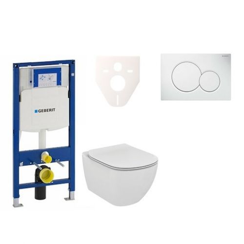 Závěsný set WC Ideal Standard Tesi + modul Geberit Duofix s tlačítkem Sigma 01 (bílé) 111.300.00.5 NF1