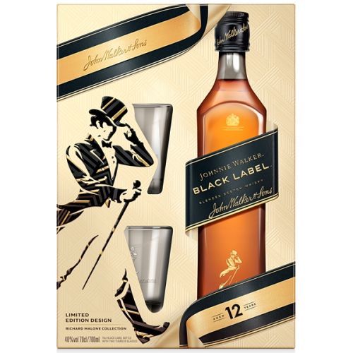 Whisky Johnnie Walker Black 0,7l 40%+2xSklo