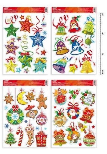 Vánoční okenní fólie – barevná