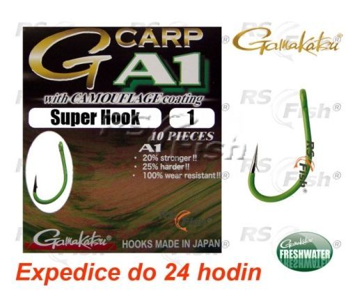 Gamakatsu® Háček Gamakatsu G-Carp A1 Super Hook Camo Green 1 Gamakatsu®
