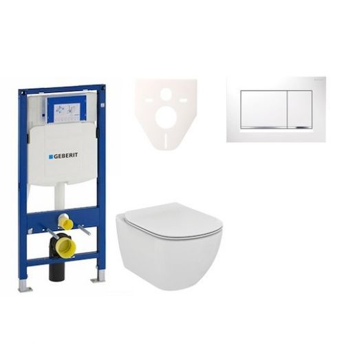 Závěsný set WC Ideal Standard Tesi + modul Geberit Duofix s tlačítkem Sigma 30 (bílá/chrom lesk) 111.300.00.5 NF5