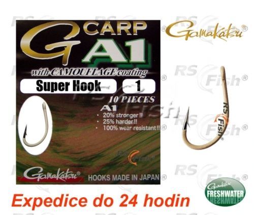 Gamakatsu® Háček Gamakatsu G-Carp A1 Super Hook Camo Brown 1 Gamakatsu®