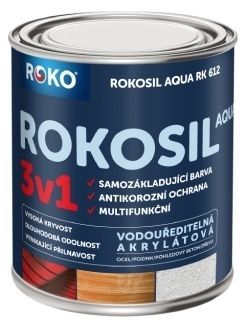 Barva samozákladující ROKOSIL  Aqua 3v1 RK 612 tm. zelená 0,6 l