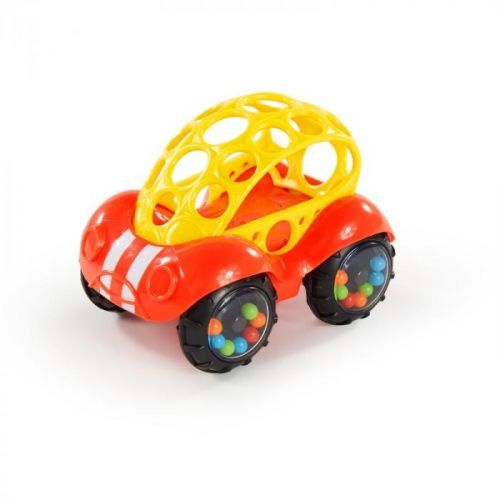 OBALL - Hračka autíčko Rattle & Roll Oballo ™ červeno / žluté 3m + Oball