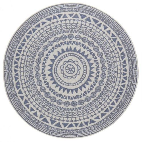Bougari - Hanse Home koberce Kusový koberec Twin Supreme 103859 Blue/Cream - 140x140 kruh cm Bílá