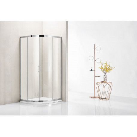 Sprchový kout MATARO 90 × 90 × 195 cm, 195 cm, Univerzální, Nerez, Čiré bezpečnostní sklo 6 mm BCMATA90NC
