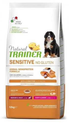 TRAINER Natural SENSITIVE No Gluten Puppy&Jun M/M losos 12 kg