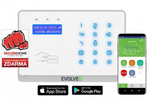 Evolveo Salvarix, bezdrátový WiFi&GSM alarm s čtečkou RFID