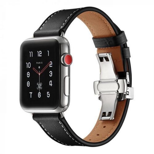 MAX Náhradní řemínek pro Apple Watch 40mm MAS04 černý kožený