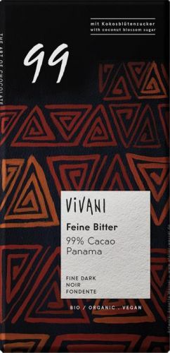 Vivani Bio hořká čokoláda 99% s kokosovým cukrem 80g