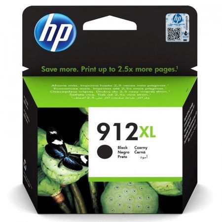 HP 912XL High Yield Black Original Ink Cartridge - 825 stran pro OJ 8023, 3YL84AE