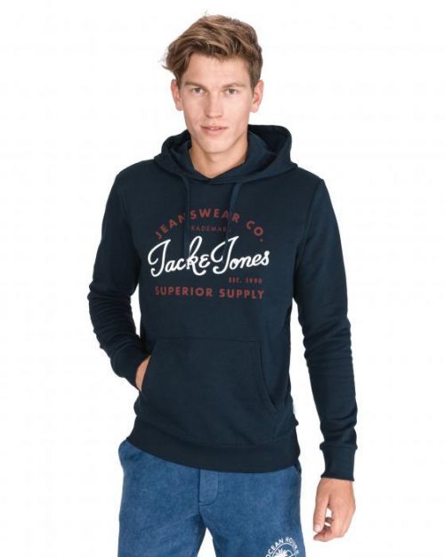 Jack & Jones Logo Mikina Modrá