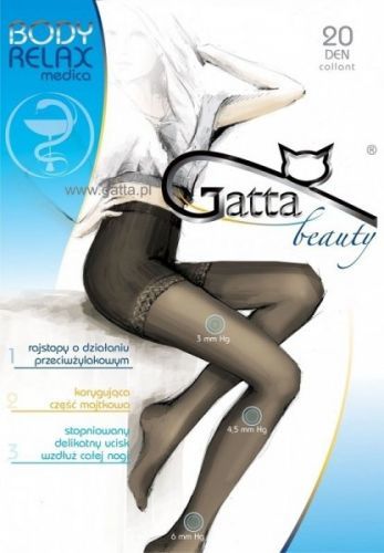 Gatta Body Relax Medica 20 den 5-XL Punčochové kalhoty 5-XL nero/černá