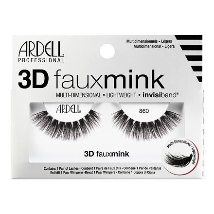 Ardell 3D Faux Mink 860 vícevrstvé umělé řasy 1 ks odstín Black pro ženy