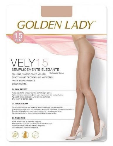 Golden Lady  Vely 15 den punčochové kalhoty 4-L castoro/odstín hnědé