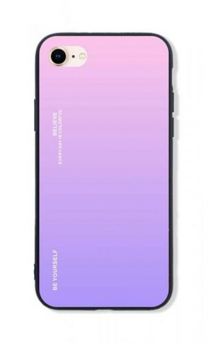 Kryt TopQ LUXURY iPhone SE 2020 pevný duhový růžový 49263