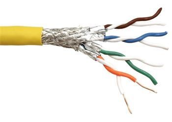 Roline Kabel S/FTP kulatý, kat. 8, Eca, 100m, AWG22, drát, žlutý