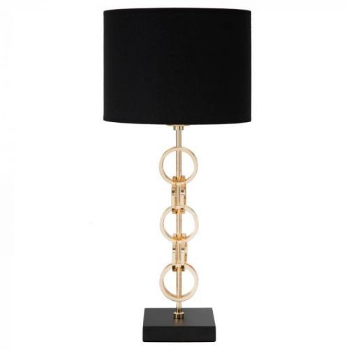 Stolní lampa v černo-zlaté barvě Mauro Ferretti Glam Rings, výška 54,5 cm