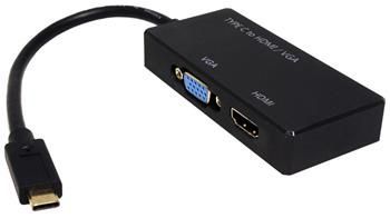 Adaptér USB C(M) -> HDMI A(F), VGA(F), 4K2K@30Hz