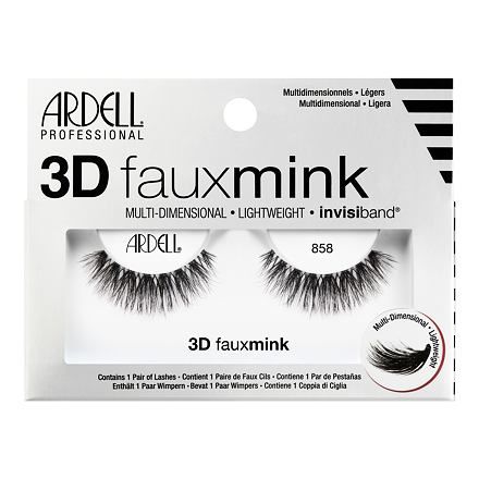 Ardell 3D Faux Mink 858 vícevrstvé umělé řasy 1 ks odstín Black pro ženy