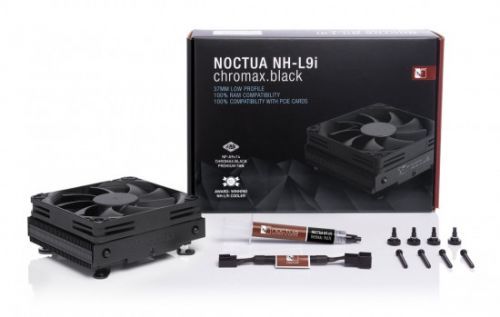NOCTUA NH-L9i chromax.black,  Intel LGA1150, LGA1151, LGA1155, LGA1156, AMD AM4 with NM-AM4-L9aL9i, NH-L9i chromax.black