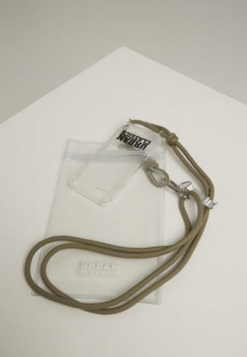 Phone Necklace with Additionals I Phone 8 - transparent/olive