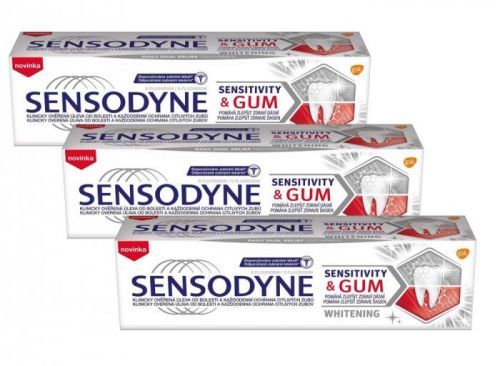 Sensodyne Sensitivity&Gum Whitening zubní pasta 3x 75 ml