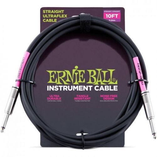 Ernie Ball 6048 10' Straight/Straight Instrument Cable Black