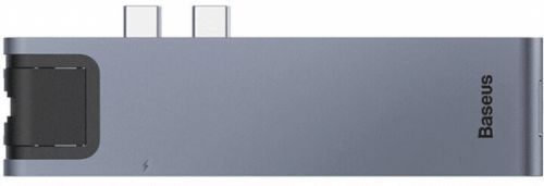 BASEUS HUB dokovací stanice Dual USB-C 7v1 pro Mac Book Pro 2016/2017 (šedá), CAHUB-L0G