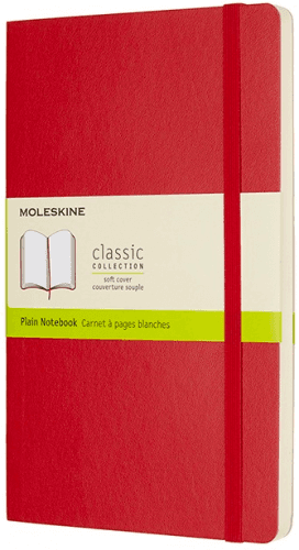 Moleskine - zápisník měkký, čistý, červený L