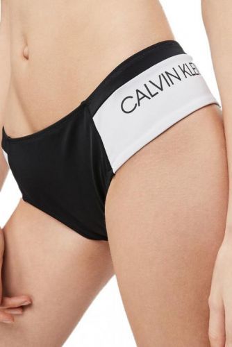 Spodní díl plavek KW0KW00841-BEH černobílá - Calvin Klein - L - černo-bílá