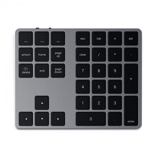 Bezdrátová číselná klávesnice pro Mac / iPad / iPhone - Satechi, Extended Wireless Keypad SpaceGray